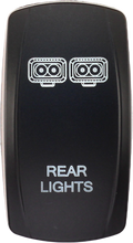 Load image into Gallery viewer, XTC POWER PRODUCTS dash switch rocker face with rear lights, black switch for vehicle dashboard control, model 630-1064