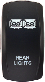 XTC POWER PRODUCTS dash switch rocker face with rear lights, black switch for vehicle dashboard control, model 630-1064