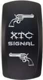 XTC POWER PRODUCTS dash switch rocker face turn signal switch for vehicle, vertical design, model XTC 630-1073.