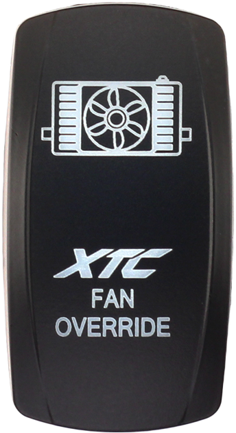XTC POWER PRODUCTS dash rocker switch with faceplate for fan override, model 630-1078, used in vehicle electrical systems