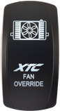 XTC POWER PRODUCTS dash rocker switch with faceplate for fan override, model 630-1078, used in vehicle electrical systems