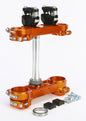 XTRIG Rocs Tech Clamp Set for KTM, Husqvarna, Gas Gas motorcycles in orange, featuring robust design and high-quality materials.