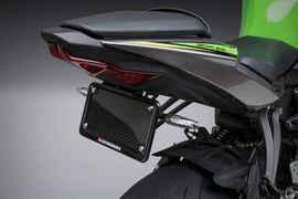 Yoshimura Fender Eliminator Kit for Kawasaki motorcycle, body kit component with sleek design and mounting hardware visible.