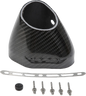 Yoshimura exhaust end cap kit for R77 left side, CF flared design, compatible with Yoshimura motorcycle exhaust systems.
