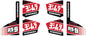 Set of six Yoshimura RS-9 muffler decals with bold graphics for motorcycle exhaust customization.