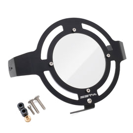 ZETA Monkey 125 headlight guard accessory, black protective cover with durable design for off-road motorcycle lighting.