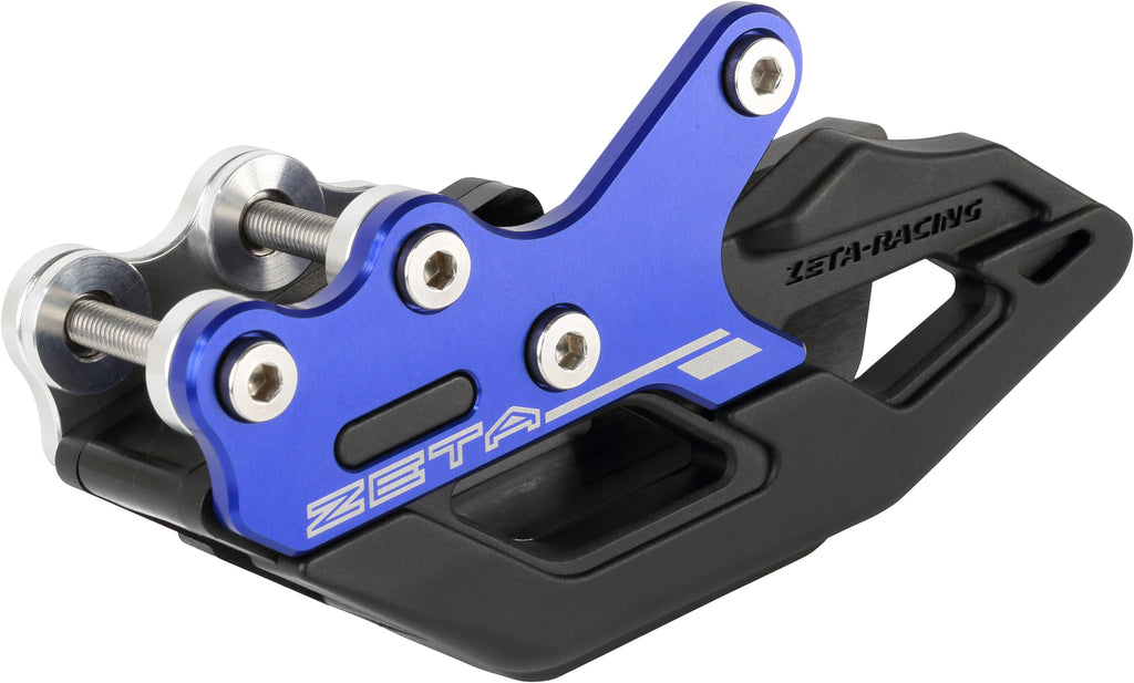 ZETA Zeta 3D Chain Guide for Yamaha drive system, black metal component with mounting brackets for motorcycle or dirt bike.