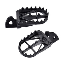 Load image into Gallery viewer, ZETA 50mm ultra wide footpegs for Honda CRF125F motorcycle, durable black foot controls with textured surface for grip.