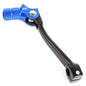 Blue ZETA forged shift lever for Yamaha, with a 10mm extension, designed for precise gear shifting and durability.