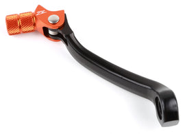 ZETA forged orange KTM shift lever for motorcycle, showcasing the durable, high-quality design and vibrant orange finish.