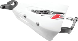 ZETA Xc Pro Protector Handguard Shields in white, lightweight motorcycle handguards with durable protection for off-road riding.